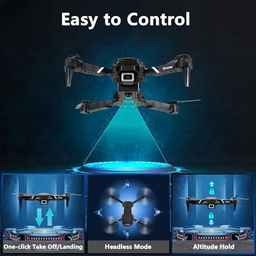 FLYVISTA E88 Mini Drone: 1080P Camera, 3 Batteries, Easy Control