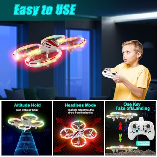 NXONE Kids Mini Drone: LED Lights, Altitude Hold & Fun!