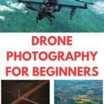 Cover of "Drone Photography for Beginners" featuring a drone in flight and aerial landscape photos.