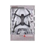 Packaging of the Ascend ASC-2500 drone with optical flow technology, featuring a photo of the drone and its controller. Suitable for ages 14 and up.